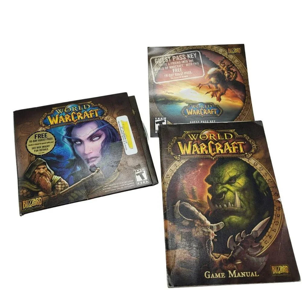 World of Warcraft Original Box PC Windows Mac Game Blizzard 2004 5 Discs